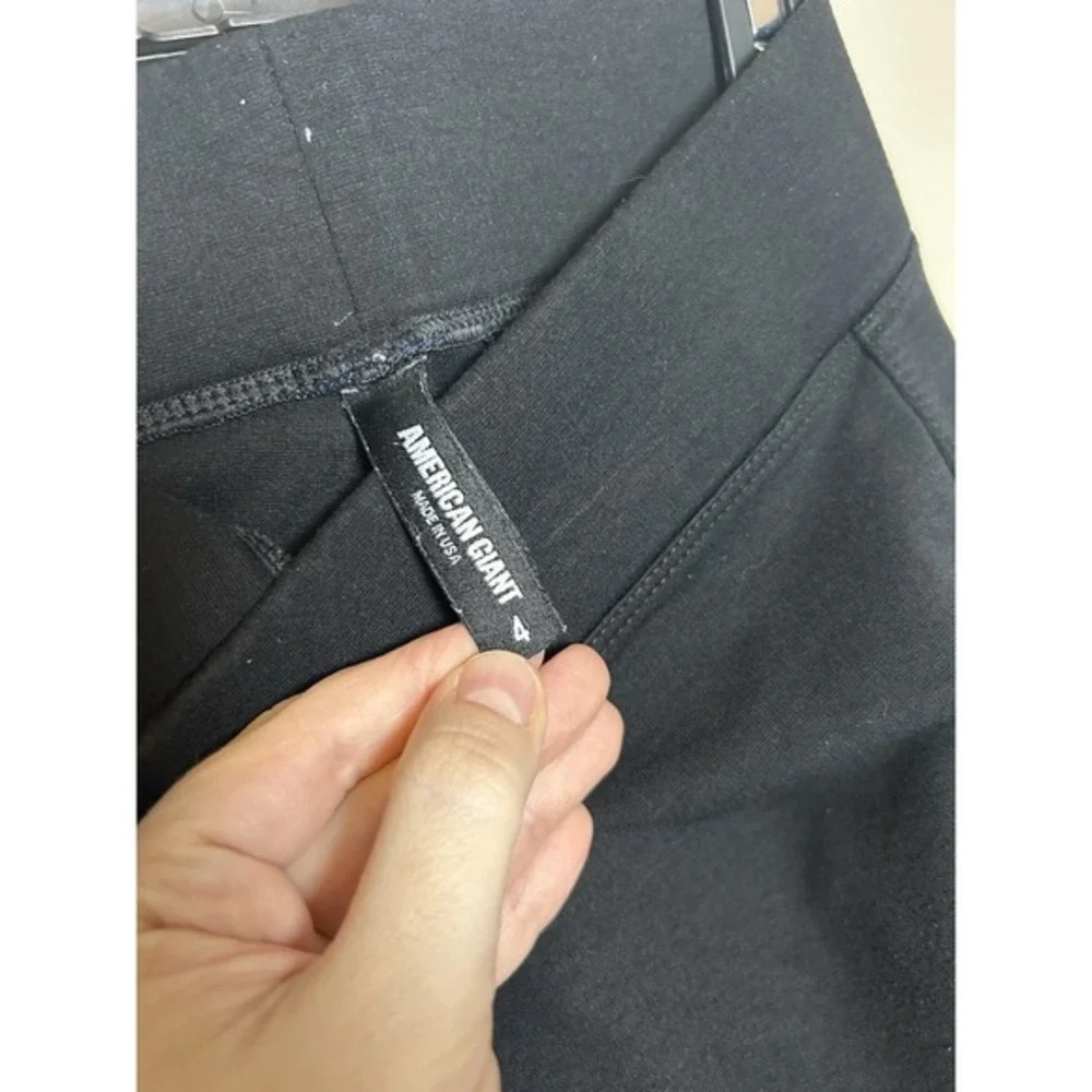 American Giant Ponte Kick‎ Flare Pants 4 Black Pull On Stretch Minimalist travel